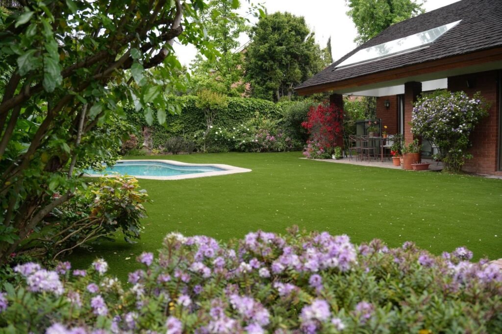 Proyecto ZV – Resultado: jardín con piscina y pasto Balmoral 35 mm